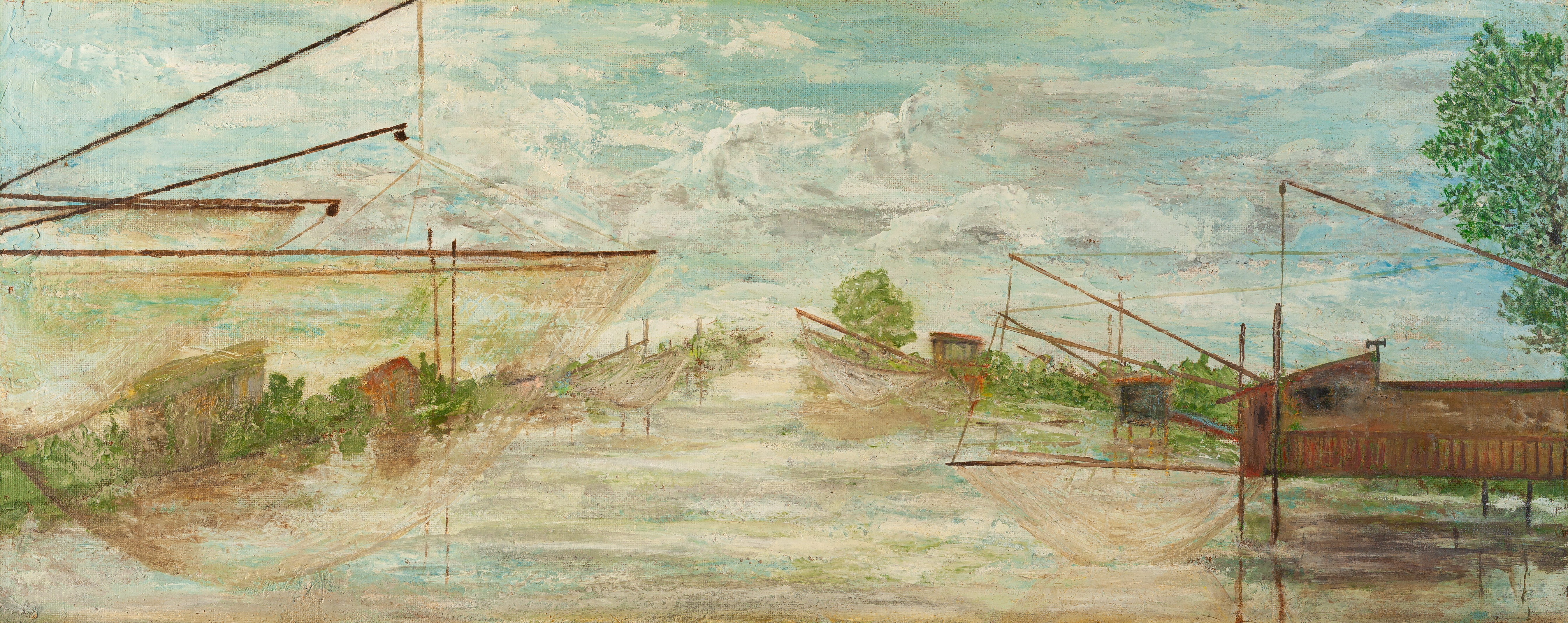 Fig. 8. Liana Medici Pagnanelli, Logonovo, Olio su faesite, 33x82, Copparo, Collezione del Comune